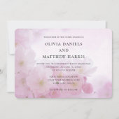 Lente roze sakura, kersenbloesem. Bloemenbruiloft Kaart (Voorkant)