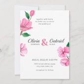 Lente roze tuin delicate kersenbloesem bruiloft kaart (Voorkant)