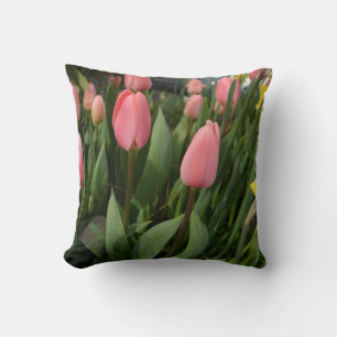 Lente roze tulp bloemen kussen