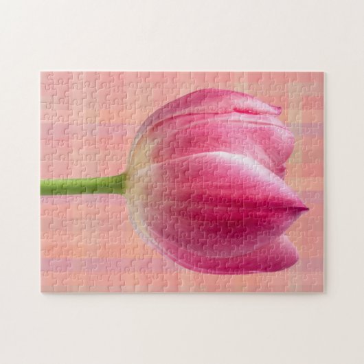 Lente Roze Tulp Kunst Bloem Puzzel (Horizontaal)