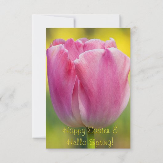 Lente Roze Tulp Wenskaart Kaart (Voorkant)