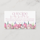 Lente roze tulpen Recept voor de bruid Informatiekaartje (Voorkant)