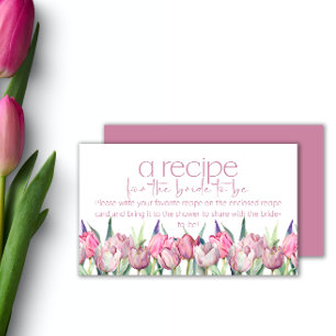 Lente roze tulpen Recept voor de bruid Informatiekaartje