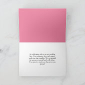 Lente Roze Vlinder Bloem Bruiloft Bedankkaart (Binnen)