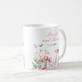 Lente Roze Vlinder Bloem Bruiloft Koffiemok (Voorkant rechts)