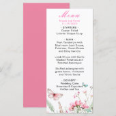 Lente Roze Vlinder Bloem Bruiloft Menu (Voorkant / Achterkant)