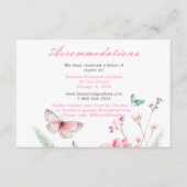 Lente Roze Vlinder Bloemen Huwelijk Informatiekaartje (Voorkant)