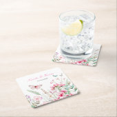 Lente Roze Vlinder Bloemen Huwelijk Kartonnen Onderzetters (Insitu)