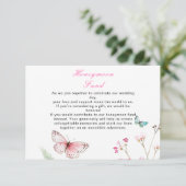 Lente Roze Vlinder Bloemige Trouw Informatiekaartje (Staand voorkant)