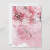 Lente Roze & Witte Bloemige Trouwuitnodiging Kaart (Achterkant)