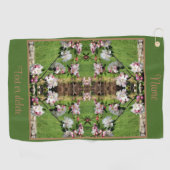 Lente Roze Witte Bloesems Abstract Gepersonaliseer Golfhanddoek (Horizontaal)