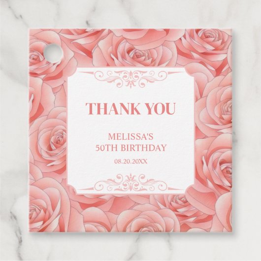 Lente Rozen Bloesem Bloesem Bloemen Dank u Bedankjes Labels (Voorkant)