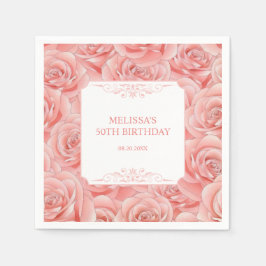 Lente Rozen Bloesem Bloesem Bloemen Verjaardag Servet