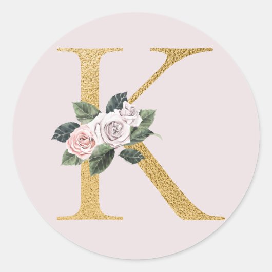 Lente rozen goud initialen sticker letter K (Voorkant)