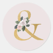 Lente rozen gouden ampersand sticker (Voorkant)