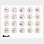 Lente rozen gouden initiaal sticker letter F (Vel)