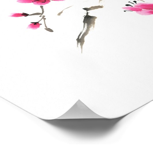 Lente Sakura-bloesem. Poster voor schilderen (Hoek)