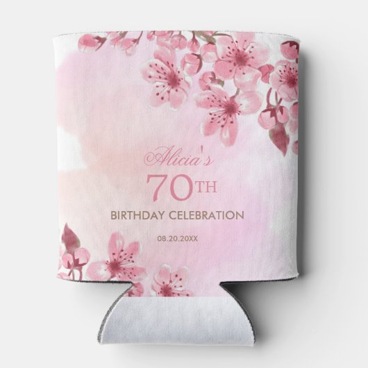 Lente Sakura Kersenbloesem Roze Cream Verjaardag Blikjeskoeler (Achterkant)