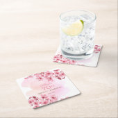 Lente Sakura Kersenbloesem Roze Cream Verjaardag Kartonnen Onderzetters (Insitu)