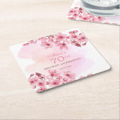 Lente Sakura Kersenbloesem Roze Cream Verjaardag Kartonnen Onderzetters (Schuin)