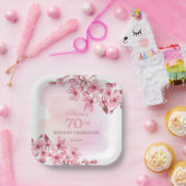 Lente Sakura Kersenbloesem Roze Cream Verjaardag Papieren Bordje (Feest)