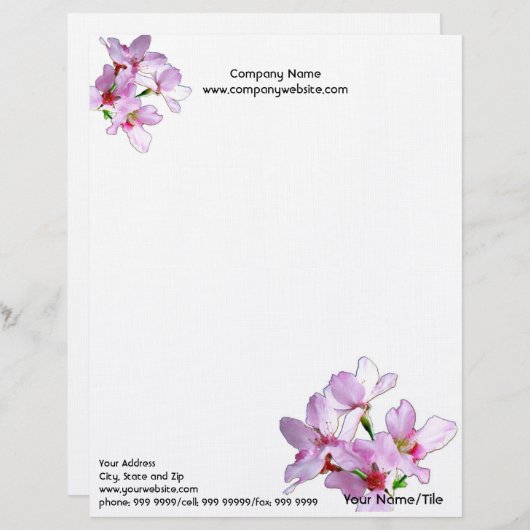 Lente Sakura/roze Cherry Blossom Briefhoofd (Voorkant / Achterkant)