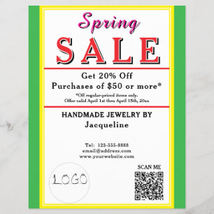 Lente Sale Sieraden Geel Groen Hart Flyer
