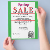 Lente Sale Sieraden Groen Wit Hart Flyer (Hand)
