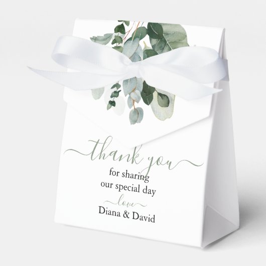 LENTE SCHOONHEID BOTANISCH GROEN Bruiloft Bedankdoosjes (Voorkant Zijde)
