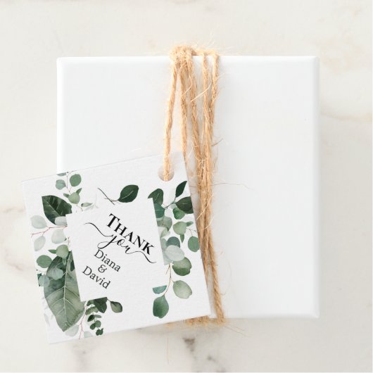 LENTE SCHOONHEID BOTANISCH GROEN BRUILOFT BEDANKJES LABELS (In situ)