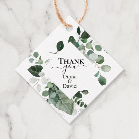 LENTE SCHOONHEID BOTANISCH GROEN BRUILOFT BEDANKJES LABELS (Voorkant)