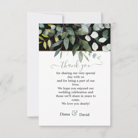 LENTE SCHOONHEID BOTANISCH GROEN Bruiloft Bedankkaart (Voorkant)