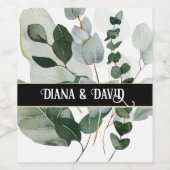 LENTE SCHOONHEID BOTANISCH GROEN Bruiloft Koppels Wijn Etiket (Enkel label)