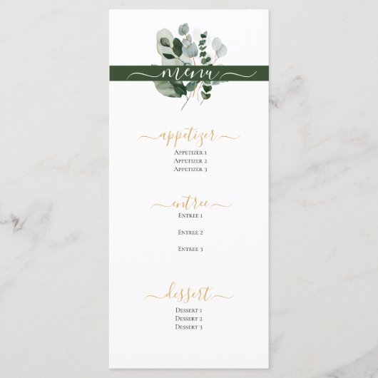 LENTE SCHOONHEID BOTANISCH GROEN BRUILOFT MENU (Voorkant)