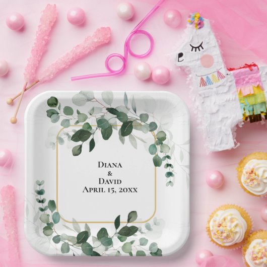 LENTE SCHOONHEID BOTANISCH GROEN BRUILOFT PAPIEREN BORDJE (Feest)