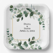 LENTE SCHOONHEID BOTANISCH GROEN BRUILOFT PAPIEREN BORDJE (Voorkant)