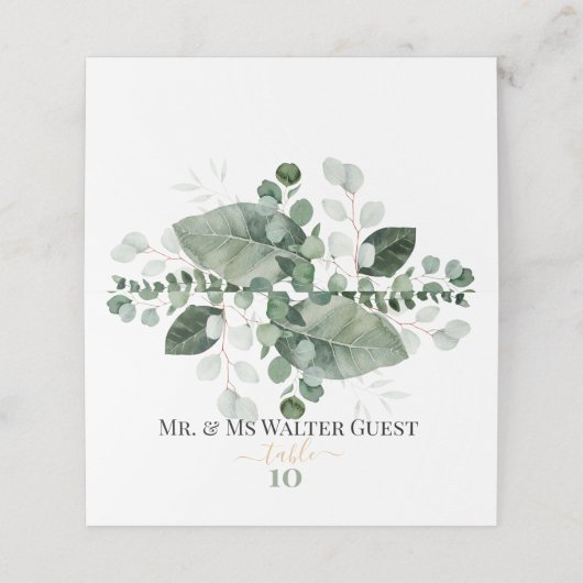 LENTE SCHOONHEID BOTANISCH GROEN Bruiloft Plaatskaartje (Buitenkant ongevouwen)