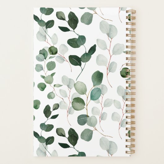 LENTE SCHOONHEID BOTANISCH GROEN Bruiloft Planner (Achterkant)