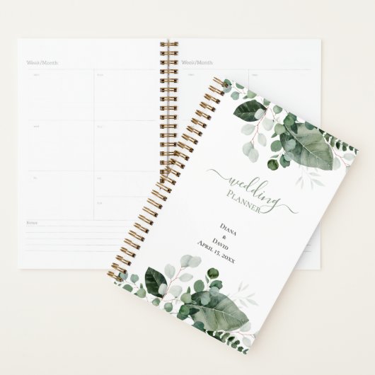 LENTE SCHOONHEID BOTANISCH GROEN Bruiloft Planner (Display)