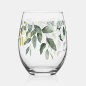 LENTE SCHOONHEID BOTANISCH GROEN Bruiloft Wijnglas Zonder Voet (Voorkant)