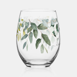 LENTE SCHOONHEID BOTANISCH GROEN Bruiloft Wijnglas Zonder Voet