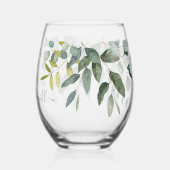 LENTE SCHOONHEID BOTANISCH GROEN Bruiloft Wijnglas Zonder Voet (Achterkant)