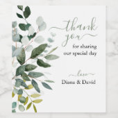 LENTE SCHOONHEID BOTANISCH GROEN Elegante bruiloft Wijn Etiket (Enkel label)