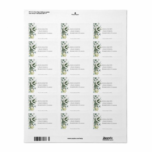 LENTE SCHOONHEID BOTANISCHE GROENE RAND ETIKET (Full Sheet)