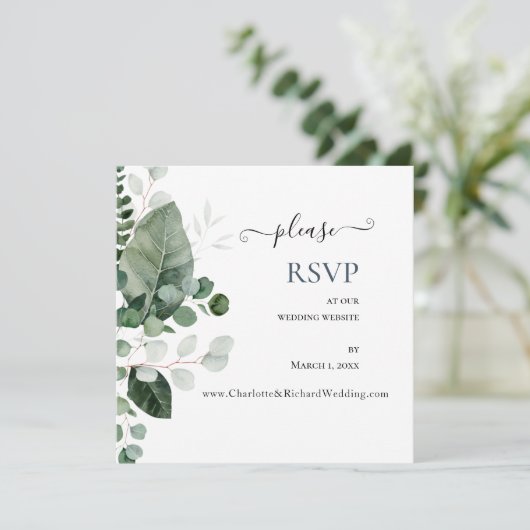 LENTE SCHOONHEID GROEN Bruiloft Website RSVP (Staand voorkant)