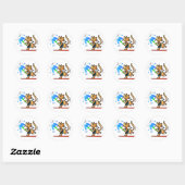 Lente Schoonmaak Kitty Kat Ronde Sticker (Vel)