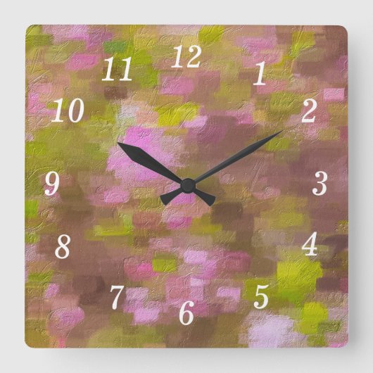 Lente Seizoen Pinks Abstracte Wandklok (Voorkant)