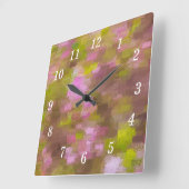 Lente Seizoen Pinks Abstracte Wandklok (Hoek)