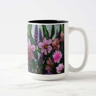 lente seizoen tweekleurige koffiemok