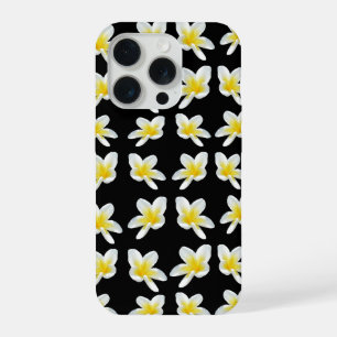 Lente Serenade: Gele Frangipanis Op Zwart, iPhone 15 Pro Case